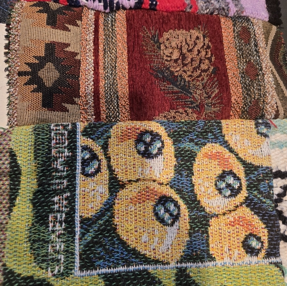 Upcycled Woven Blanket Patch SCARF winter handmade Dont Throw It Out - Picture 4 of 5